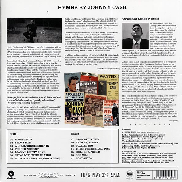 Johnny Cash - Hymns By Johnny Cash (+2 bonus tracks) (ltd. ed.) (LP) - PureSound Records