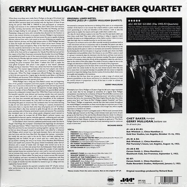 Gerry Mulligan & Chet Baker Quartet - Gerry Mulligan, Chet Baker Quartet (incl. mp3) (LP) - PureSound Records