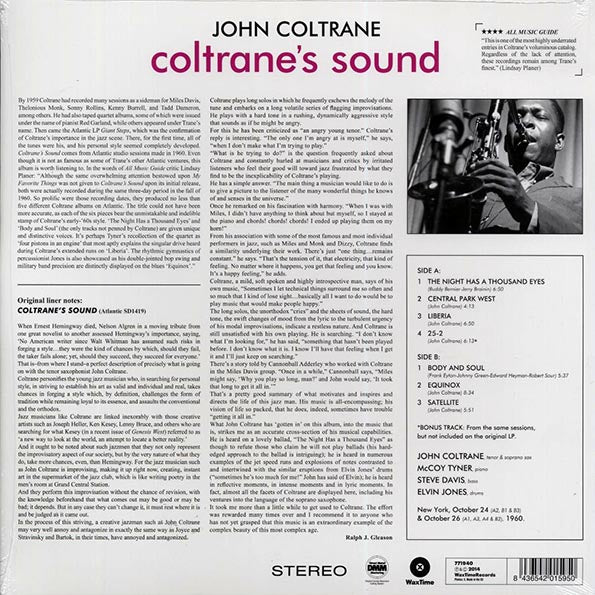 John Coltrane - Coltrane's Sound (+bonus track) (ltd. ed.) (180g) (LP) - PureSound Records