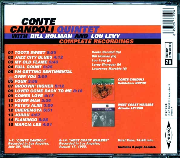Conte Candoli Quartet - Complete Recordings (CD)