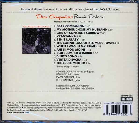 Bonnie Dobson - Dear Companion (CD)