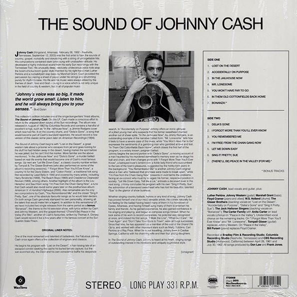 Johnny Cash - The Sound Of Johnny Cash (+2 bonus tracks) (ltd. ed.) (LP) - PureSound Records