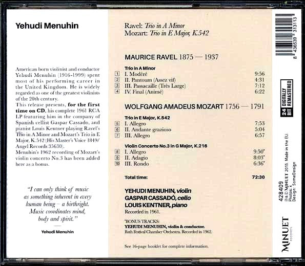 Yehudi Menuhin - Trio In A Minor + Trio In E Major, K. 542 (ltd. ed.) (incl. large booklet) (CD)
