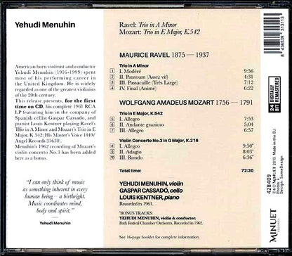Yehudi Menuhin - Trio In A Minor + Trio In E Major, K. 542 (ltd. ed.) (incl. large booklet) (CD)
