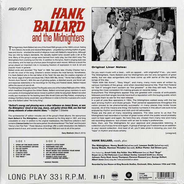 Hank Ballard & The Midnighters - Hank Ballard & The Midnighters & The Midnighters (+2 bonus tracks) (ltd. ed.) (LP) - PureSound Records