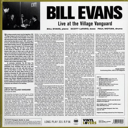 Bill Evans - Live At The Village Vanguard (ltd. ed.) (180g) (LP) - PureSound Records