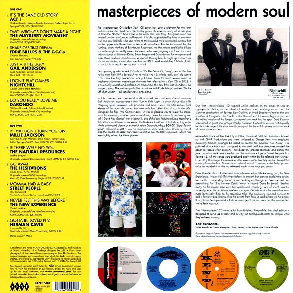 Darondo, Millie Jackson, Act I, The Mayberry Movement, Etc. - Masterpieces Of Modern Soul (LP)