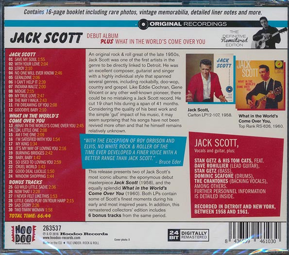 Jack Scott - Debut Album + What In The World's Come Over You (incl. large booklet) (CD)