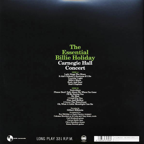 Billie Holiday - The Essential Billie Holiday: Carnegie Hall Concert (ltd. ed.) (LP) - PureSound Records