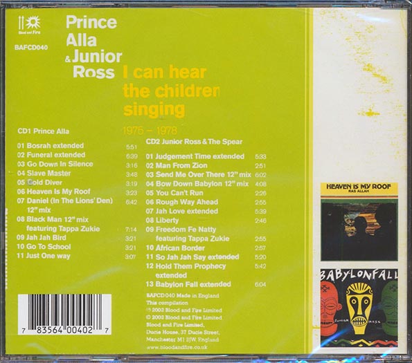 Prince Alla, Jr. Ross & The Spears - I Can Hear The Children Singing: 1976-1978 (24 tracks) (CD)