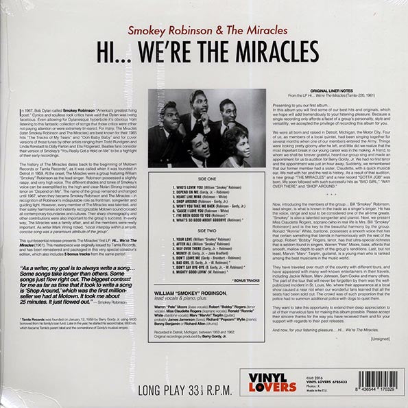 Smokey Robinson & The Miracles - Hi We're The Miracles (+5 bonus tracks) (ltd. ed.) (LP)