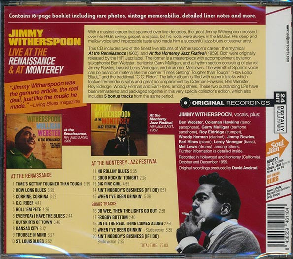 Jimmy Witherspoon - Live At The Renaissance & At Monterey (20 tracks) (2xCD) (incl. large booklet) (remastered) (CD)
