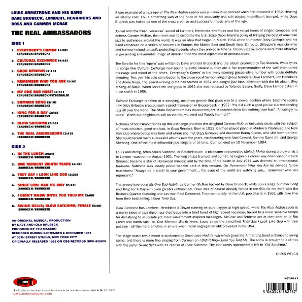 Louis Armstrong, Dave Brubeck, Lambert-Hendricks & Ross, Carman McRae - The Real Ambassadors (LP) - PureSound Records