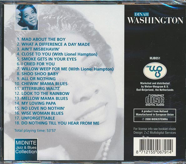 Dinah Washington - Mad About The Boy (CD)