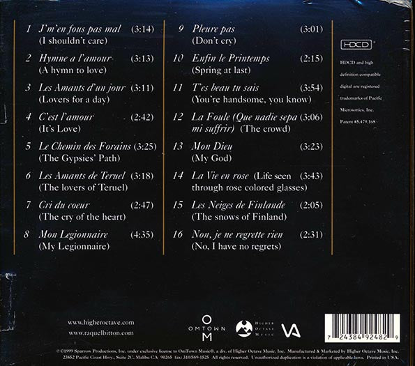 Raquel Bitton - Sings Edith Piaf Volume 1, The Golden Album (marked/ltd stock) (CD)