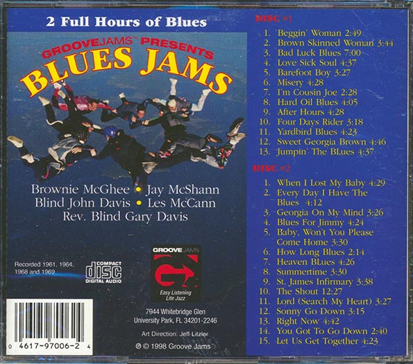 Brownie McGhee, Jay McShann, Blind John Davis, Les McCann, Rev Blind Gary Davis - Blues Jams (28 tracks) (CD)
