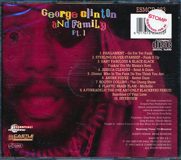 Funkadelic (Parliament), Bootsy Collins, Etc. - - George Clinton & Family Part 1 (CD)