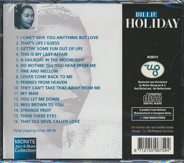 Billie Holiday - Angel Of Harlem (CD)