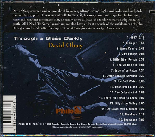 David Olney - Through A Glass Darkly (CD)