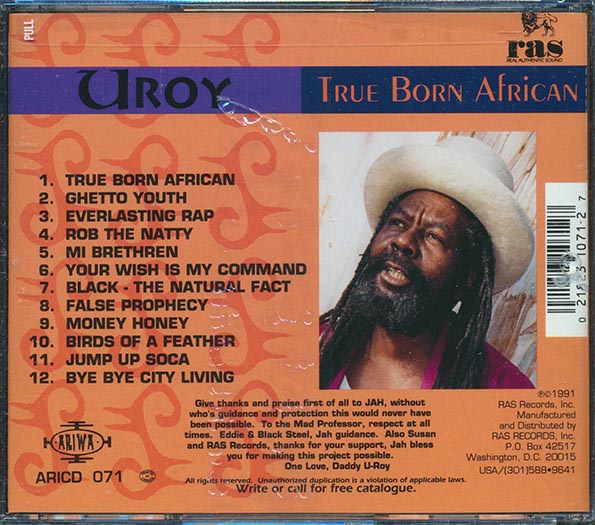 U Roy - True Born African (CD)