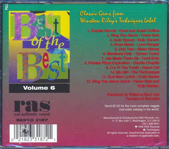 Tenor Saw, Sister Nancy, Super Cat, Yami Bolo, Buju Banton, Etc. - Best Of The Best Volume 6: Classic Gems From Winston Riley's Techniques Label (CD)