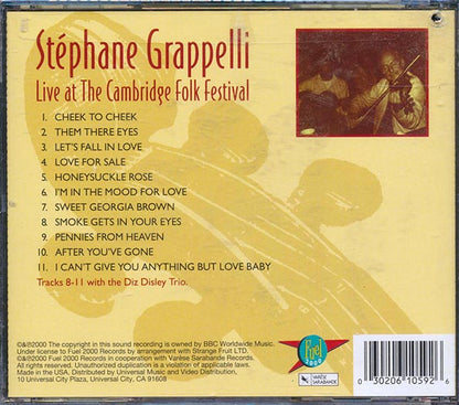 Stephane Grappelli - Live At The Cambridge Folk Festival (CD)