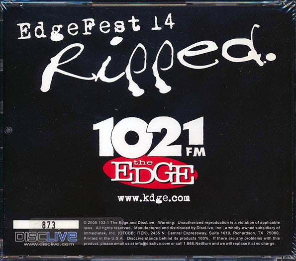 Billy Idol, Sum 41, Crossfade, Etc. - EdgeFest 14 Ripped: 102.1 FM The Edge, April 24, 2005, Dallas, Texas (CD)