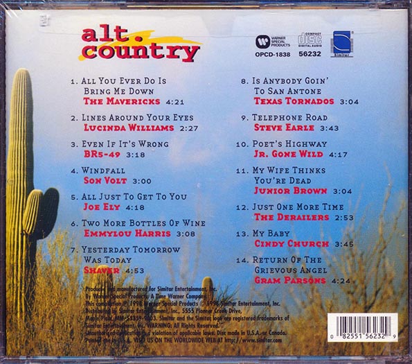 Lucinda Williams, Gram Parsons, Texas Tornados, Etc. - Alt. Country (CD)