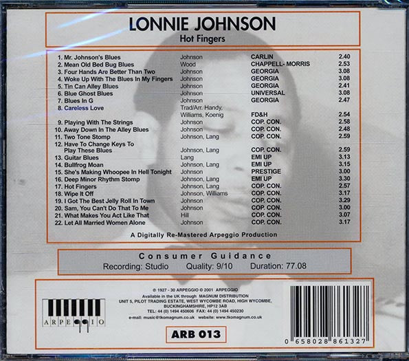 Lonnie Johnson - Hot Fingers: The Recorded Legacy Volume 1 (CD)