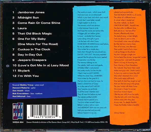 Bobby Troup - Sings Johnny Mercer (CD)