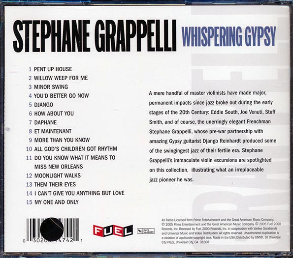 Stephane Grappelli - Whispering Gypsy (CD)