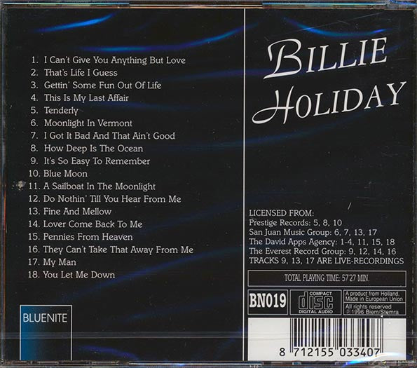 Billie Holiday - Angel Of Harlem (CD)