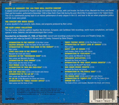 Lord Invader, Duke Of Iron, Macbeth The Great, Etc. - Calypso At Midnight: The Live Midnight Special Concert, Town Hall, New York City, 1946 (incl. large booklet) (CD)