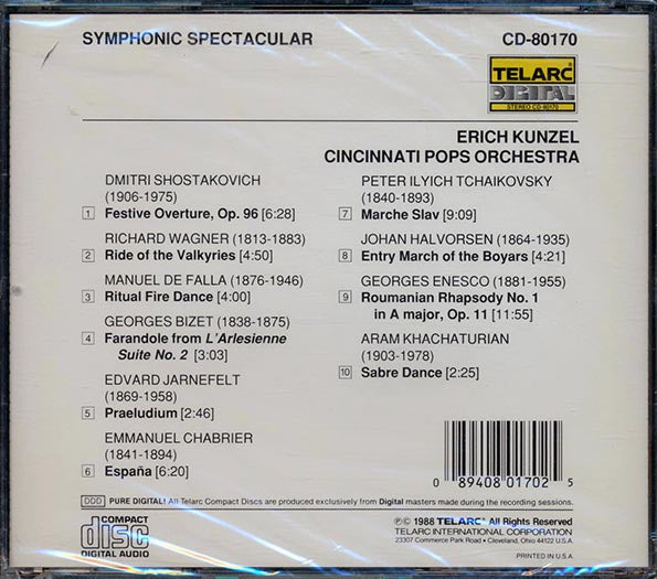 Eric Kunzel - Symphonic Spectacular: Cincinnati Pops Orchestra (CD)
