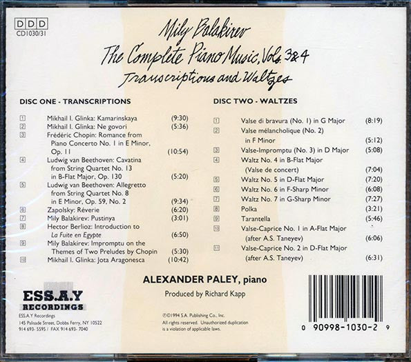 Mily Balakirev - The Complete Piano Music Volumes 3 & 4 (21 tracks) (2xCD) (CD)