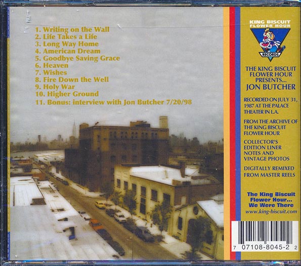Jon Butcher - King Biscuit Flower Hour Presents In Concert (CD)