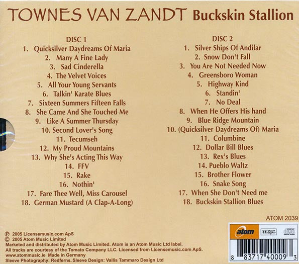 Townes Van Zandt - Buckskin Stallion (36 tracks) (CD)