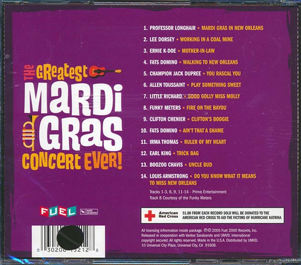 Fats Domino, Leo Dorsey, Allan Toussaint, Etc. - The Greatest Mardi Gras Concert Ever! (CD)