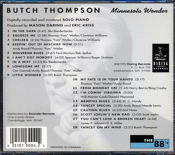 Butch Thompson - Minnesota Wonder (CD)
