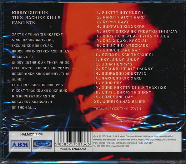 Woody Guthrie - This Machine Kills Fascists (CD)