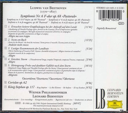 Leonard Bernstein - Beethoven: Symphony No. 6 Pastorale; Overtures Coriolan & Konig Stephan (CD)