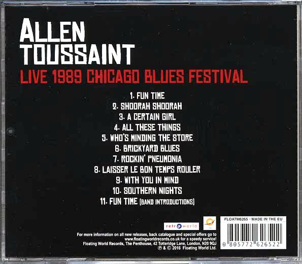 Allen Toussaint - Live 1989 Chicago Blues Festival (CD)