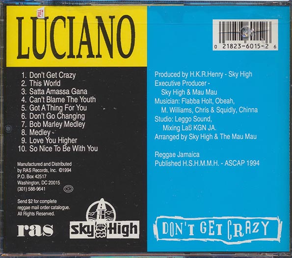 Luciano - Don't Get Crazy (CD)