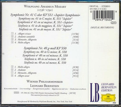 Leonard Bernstein - Mozart: Symphonies Nos. 40 & 41 (CD)