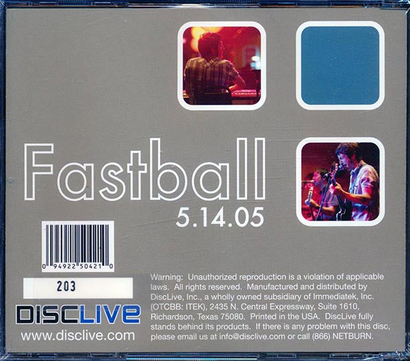 Fastball - Live In Addison, Texas 5-14-2005 (numbered ltd.ed.) (CD)