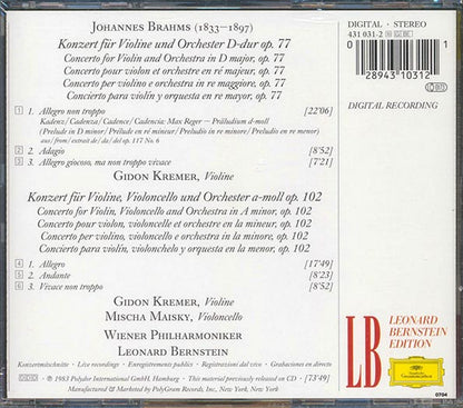 Leonard Bernstein - Brahms: Violin & Double Concerti (CD)