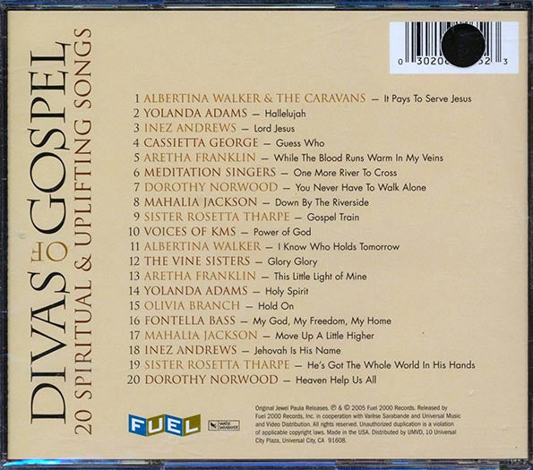 Aretha Franklin, Mahalia Jackson, Yolanda Adams, Etc. - Divas Of Gospel: 18 Spiritual & Uplifting Songs (CD)
