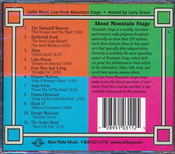 Black 47, Four Men And A Dog, Andy Irvine, Etc. - Celtic Music: Live From Mountain Stage (CD)