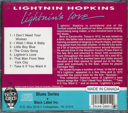 Lightnin' Hopkins - Lightnin's Love (CD)