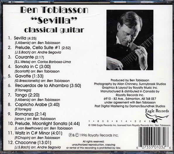Ben Tobiasson - Seville Classical Spanish Guitar (CD)